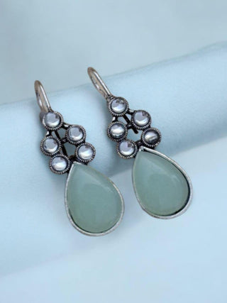 Urvi Oxidized Earrings - AD Earrings | Main Product View | Buy Online India | Zevarly