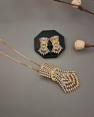 Vaanya Elegance Pendant Set - AD Pendant Set | Full Set View | Buy Online India | Zevarly