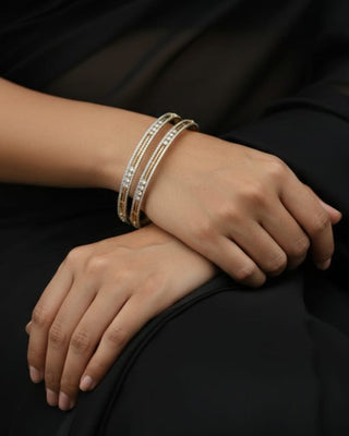 Vandana AD Bangles Set - AD Bangles | Side Angle View | Buy Online India | Zevarly