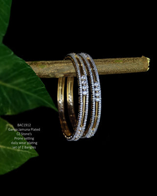 Vandana AD Bangles Set - AD Bangles | Side Angle View | Buy Online India | Zevarly