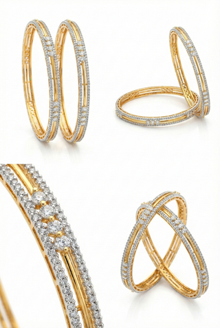 Vandana AD Bangles Set - AD Bangles | Lifestyle Shot | Buy Online India | Zevarly