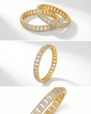 TwoTone Gracious Partwear Beautiful AD Bangles - Vanya