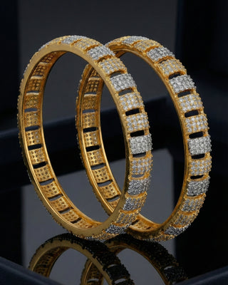TwoTone Gracious Partwear Beautiful AD Bangles - Vanya