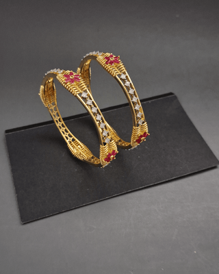 Wamika AD Bangles - AD Bangles | Side Angle View | Buy Online India | Zevarly