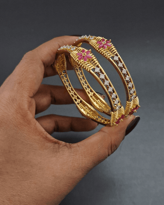 Wamika AD Bangles - AD Bangles | Side Angle View | Buy Online India | Zevarly