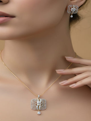 Zevarly Meher Gold-Tone Pendant Set