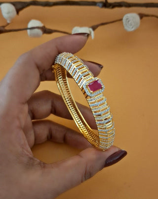 Zevarly Ruby Red pleasing Openable AD Bracelet