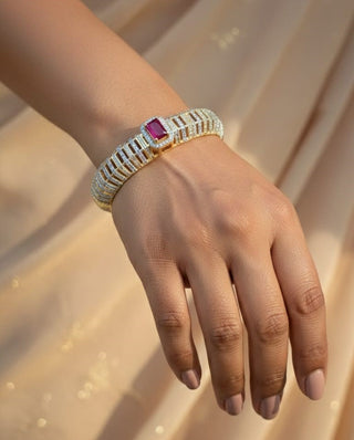 Zevarly Ruby Red pleasing Openable AD Bracelet