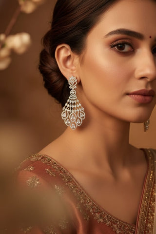 Zevarly Aliaa Feather special AD Earrings