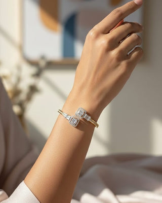 Zevarly Sadhna Simply Free size AD Bracelet