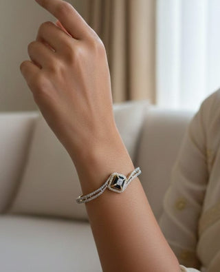 Zevarly Oliver sapphire stone Openable AD Bracelet