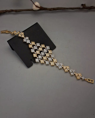 Zevarly Savi Glittering Two-Tone Bracelet