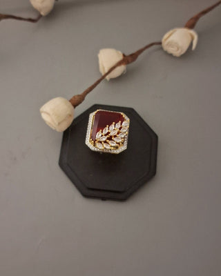 Zevarly Sania Preetiest Ruby CZ Ring