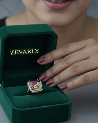 Zevarly Sania Preetiest Ruby CZ Ring