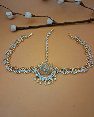 Zevarly Bridal Gold Borla With Matha Patti