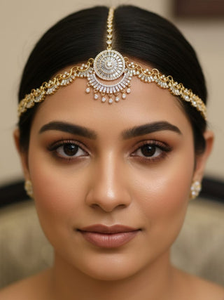 Zevarly Bridal Gold Borla With Matha Patti