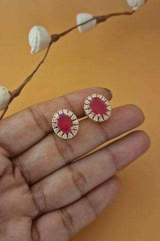 Zevarly Shivani Elegance Red Ad Studs