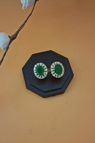 Zevarly Shivani Elegance Green Ad Studs