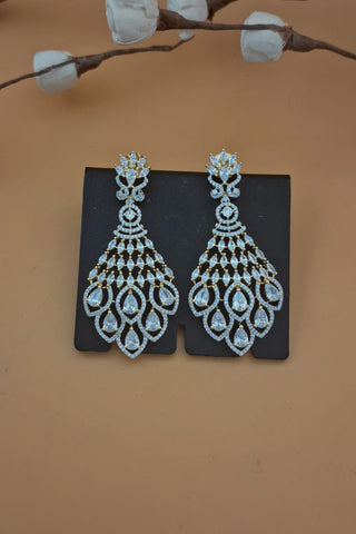 Zevarly Aliaa Feather special AD Earrings