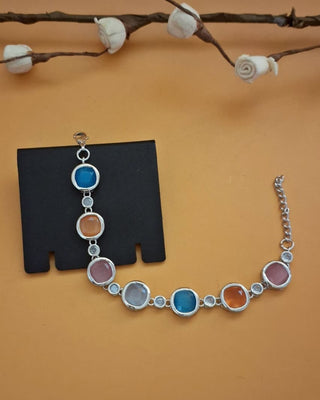 Zevarly Alice Artful Multicolor AD Bracelet