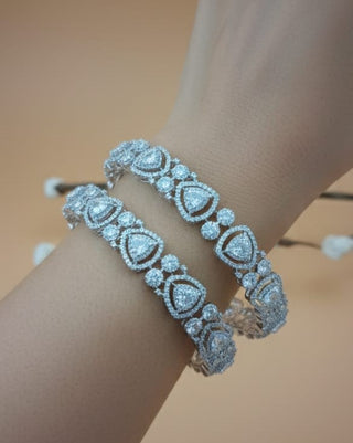 Zevarly Valli Designer Alluring Silver Plated Bangles