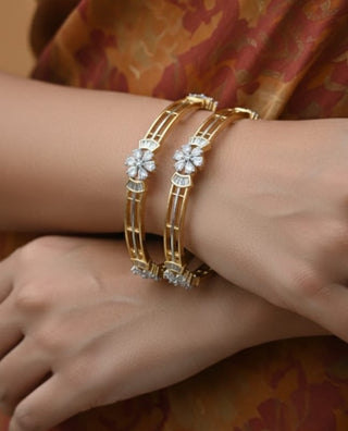 Zevarly Sunny Floral Teen Tar Ad Bangles