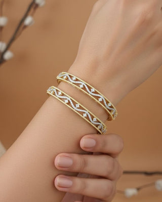 Zevarly Mahika Gold-Plated Bangles