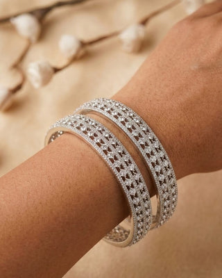 Zevarly Darshika Silver Plated Bangles