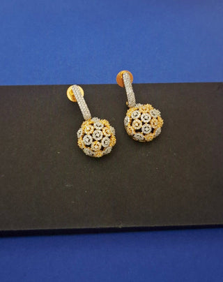 Zevarly Shaira Ad Two Tone Earrings
