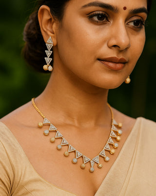Yamika Necklace Set - AD Necklace Set | Main Product View | Buy Online India | Zevarly