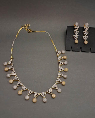 Yamika Necklace Set - AD Necklace Set | Full Set View | Buy Online India | Zevarly