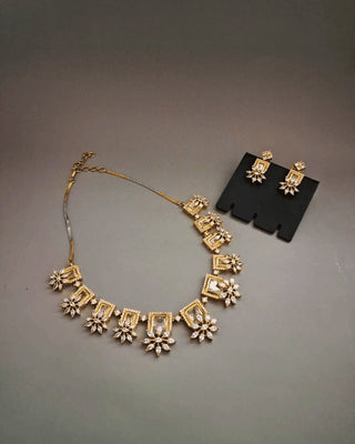 Zevarly Anita Gold-Silver Plated Necklace Set