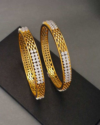 Zevarly Classic American Diamond Bangles Set