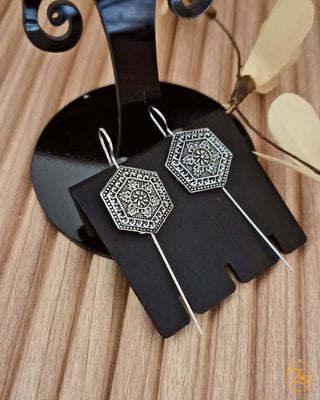 Zevarly Ishira Glow Oxidised Earrings