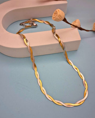 Zevarly Lavanya Anti Tarnish Two Tone Chain