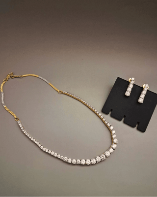 Zevarly Monika Solitare with Variation Stone Necklace Set