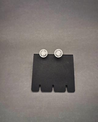 Zevarly Paakhi Round Ad Silver Studs