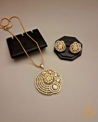 Zevarly Graceful Swirl Pendant Set