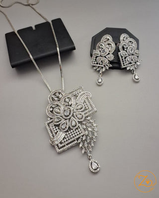 Zevarly Dazzling Drape Pendant Set