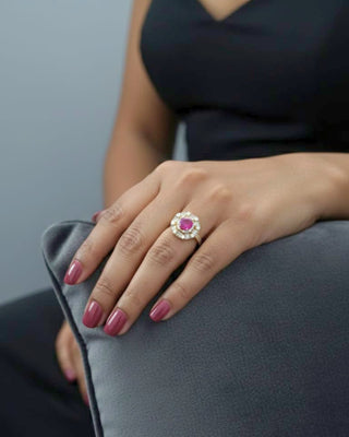 Zevarly Ruvina Timeless Ruby Shining Ring