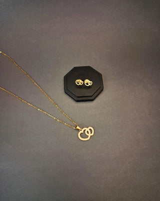 Zevarly Swastika Gold Plated Anti Tarnish Pendant Set