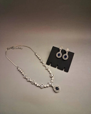 Zevarly Zara Silver Plated Necklace Set