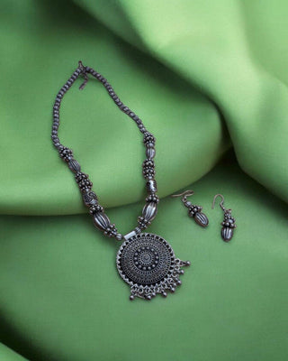 Zevarly Aarohi Oxidized Necklace Set