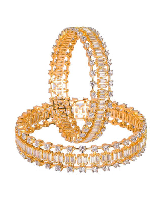 Aleya Statement white Background Bangles - Zevarly