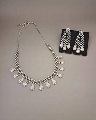 Zevarly Anshika Silver Plated Necklace Set 1