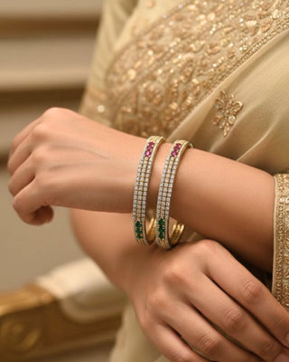 Zevarly Bhagyalaxmi Multi Colour AD Bangles