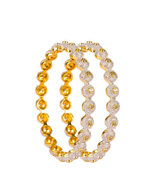 Zevarly Bipasha American Diamond Bangles white Simple Background