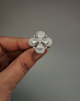 Zevarly Chitora Flower Cocktail Ring