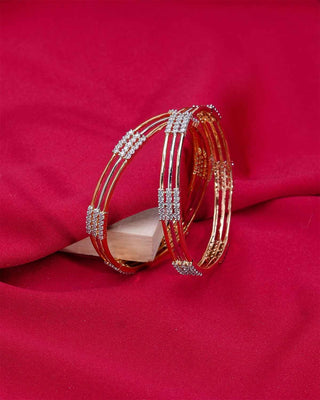 Zevarly Ekta Three Line AD Bangles 3