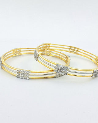 Zevarly Ekta Three Line AD Bangles
